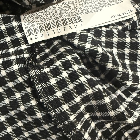 Pleated Black & White Buffalo Plaid Mini Skirt by Forever 21 Stretch Women's M - Picture 7 of 8